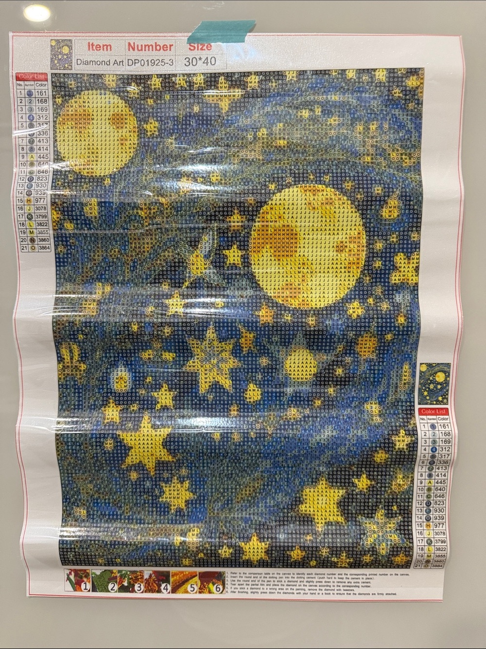 Starry Sky Diamond Art Painting Kit with Moon and Stars 30x40cm